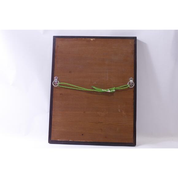 MCM 60s 70s Flowers in a Vase, Wooden Plaque Mosaic, Framed, Floral Design - Picture 6 of 6